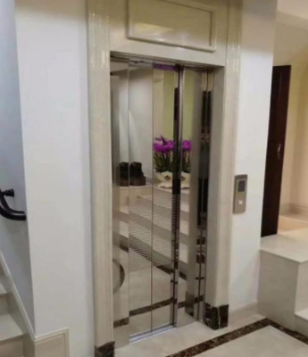 1.5m/s আবাসিক যাত্রী উত্তোলন 400KG স্টেইনলেস স্টীল লিফট কেবিন