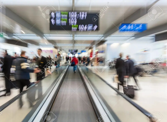 11 ডিগ্রি বিমানবন্দর মুভিং ওয়াকওয়ে VVVF নিয়ন্ত্রিত অ্যালুমিনিয়াম অ্যালয় মুভিং ফুটপাথ